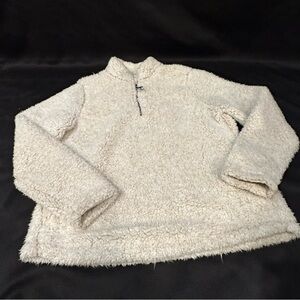 Time & Tru Sherpa Pullover 1/4 zip Teddy Jacket Size 12-14 (L)